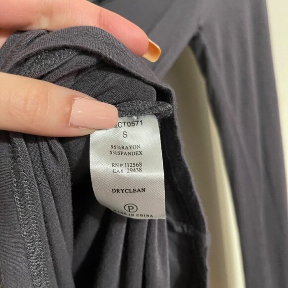 MM Couture By Miss Me Women's Gray Ruffle Button Ruched Long Sleeve Blouse Small - Picture 7 of 8